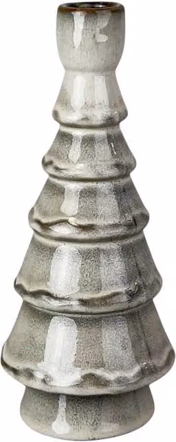 Four Candle Glazed Ceramic Taper Candle Holder in White – 1