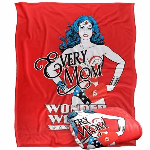 LOGOVISION Wonder Woman Justice League Mother's Day Super Soft Silky Touch Fleece Throw Blanket, Multicolour, W: 127.0 cm x D: 152.4 cm
