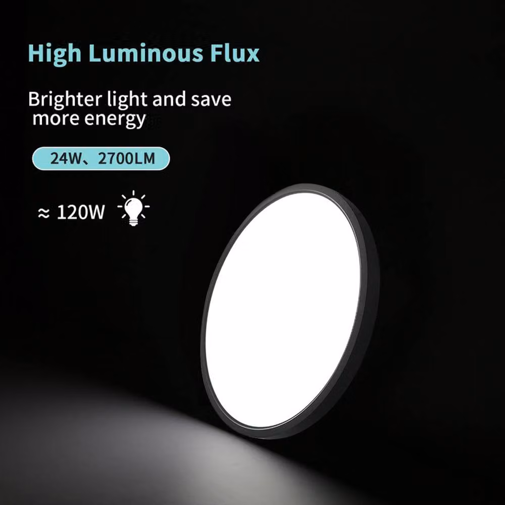 COMELY Modern 24W LED Dome Flush Ceiling Light in Black, IP54 Rated, Diameter: 30 cm – 4