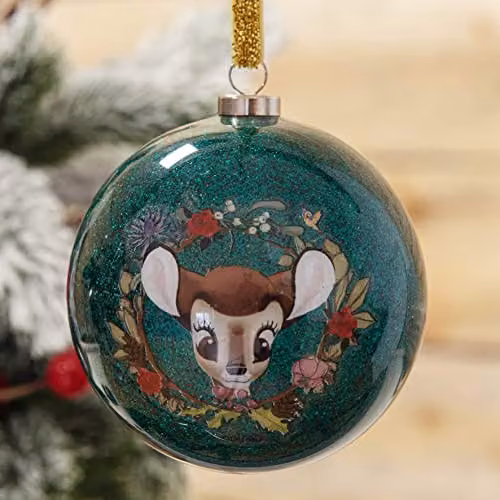 Widdop Disney Bambi and Enchanted Forest Friends Set of 7 Glitter Glass Christmas Tree Baubles – 2