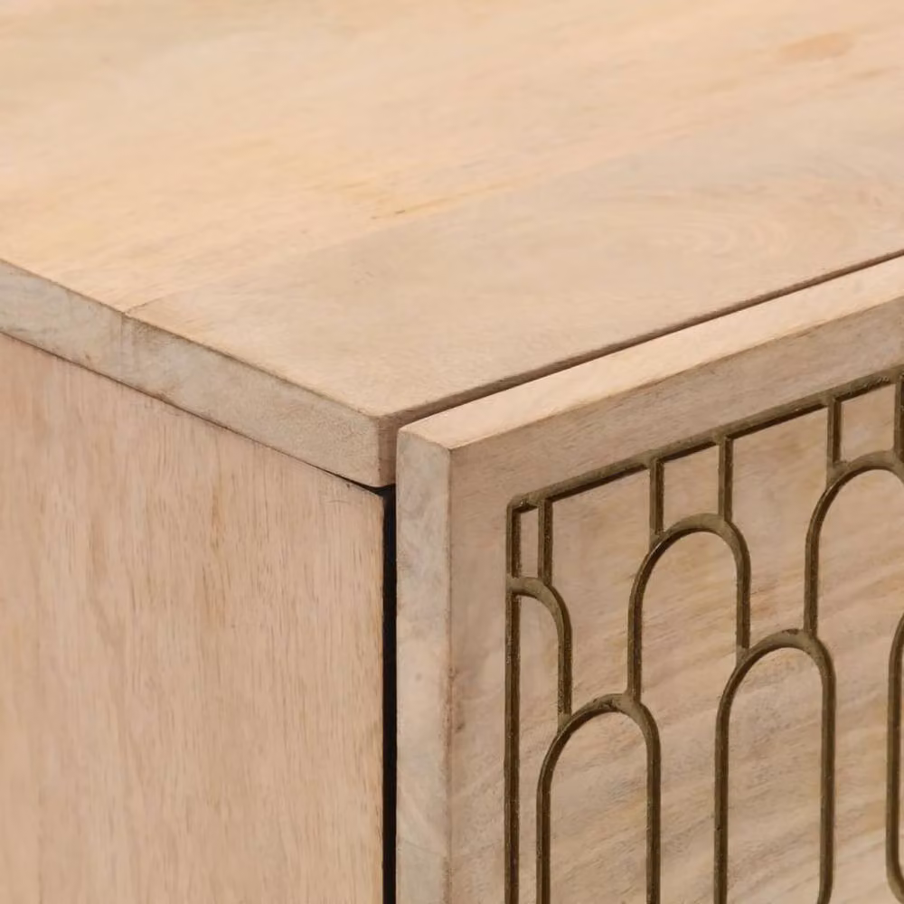 Berkfield Home Side Cabinet in Light Tan Mango Wood, W/D/H: 60 x 33 x 75 cm – 3
