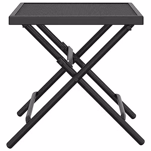 vidaXL Folding Garden Table in Anthracite, Square Steel Mesh, W/D/H: 38 x 38 x 38 cm – 5