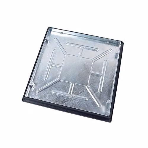Clark Drain Silver Recessed Manhole Cover with Frame, W/D/H: 600 x 600 x 46 mm