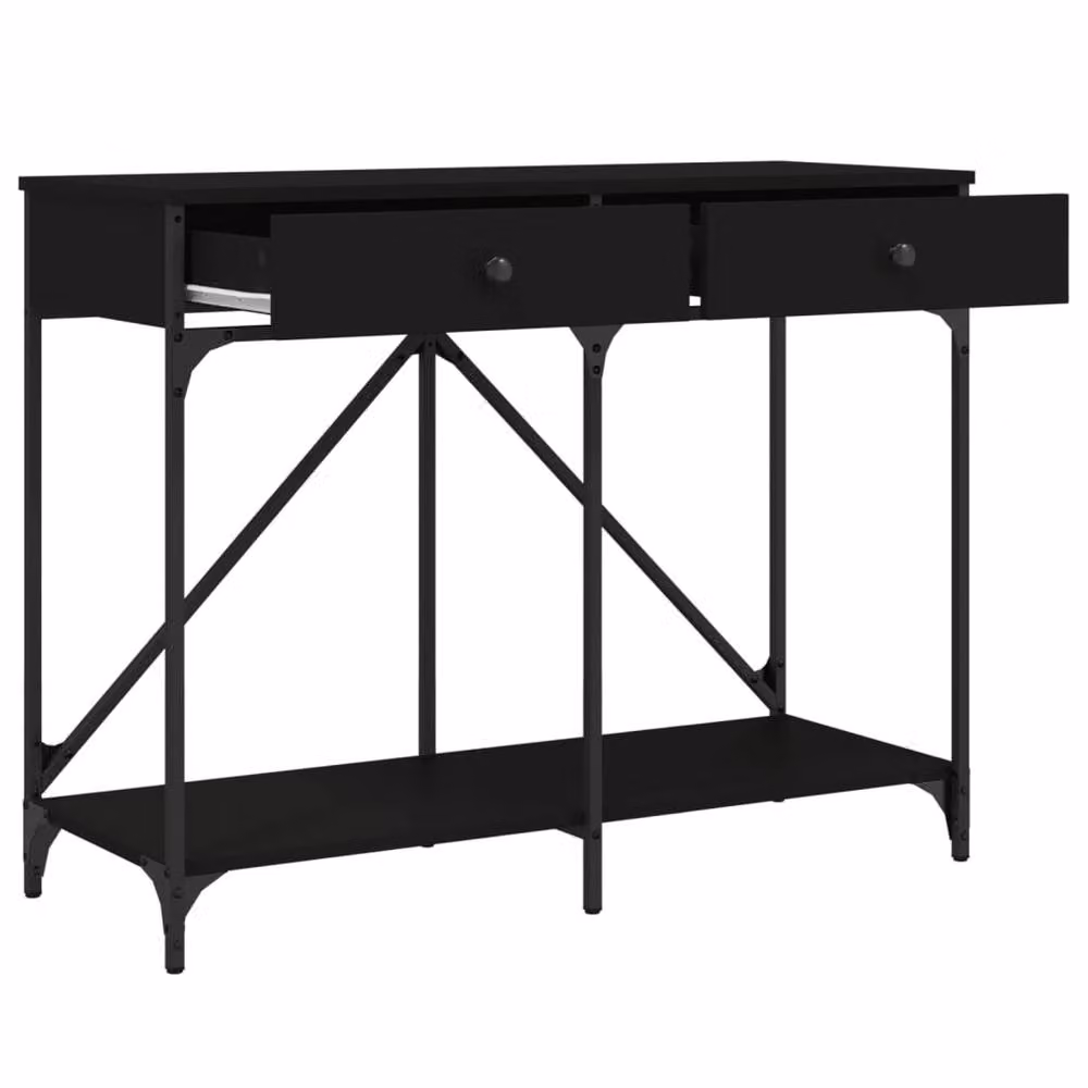Berkfield Home Black Console Table in Engineered Wood, W/D/H: 100 x 39 x 78.5 cm – 4