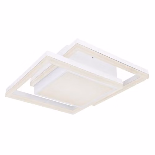Globo Lighting Squares LED Ceiling Light, White, Dimmable with Remote Control – 1