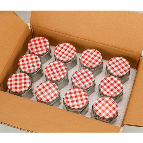 Simpa 6 Pack Glass Jam and Preserve Jars with Red Screw Top Lids, 280ml each – 3