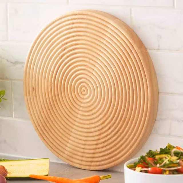 Sur La Table Brown Round Wooden Chopping Board