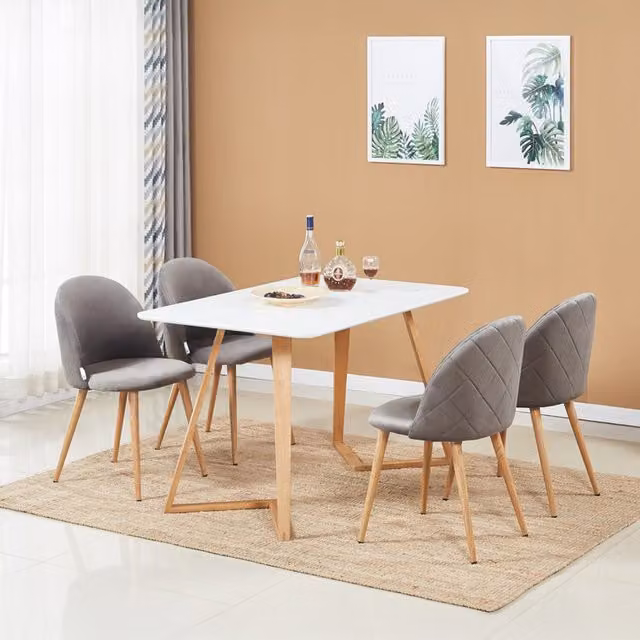 Life Interiors Lucia Dallas Grey Modern Dining Set with Rectangular Table and 4 Chairs