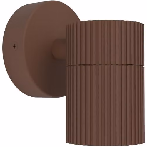 Loops Modern Round Metal Wall Light in Brown and Rust-Coloured with GU10 Fitting and IP44 Rating