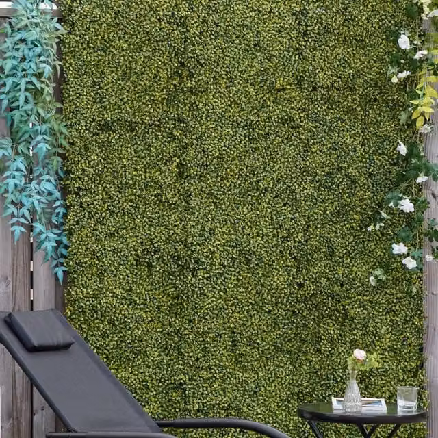 OUTSUNNY Milan 12-Piece Green Artificial Grass Boxwood Wall Panel Privacy Fence Screen, W/H: 50 x 50 cm
