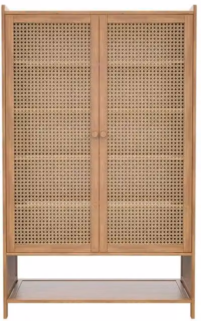 NESTLUNE 7-Tier Shoe Cabinet Storage Cupboard in Brown, W: 100 cm, D: 15 cm, H: 95 cm – 1