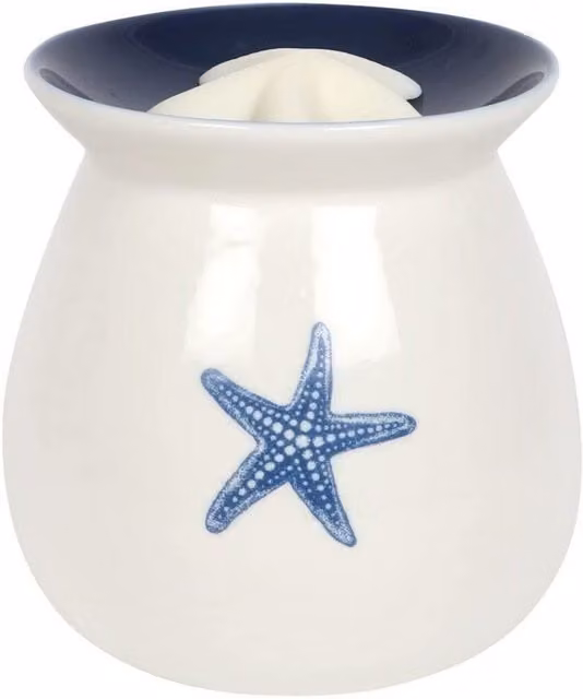 Gloriously Good White Ceramic Starfish Tabletop Wax Melt Burner with Fresh Organic Wax Melt