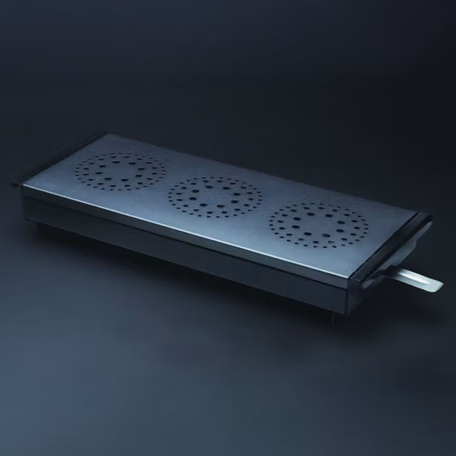 MasterClass Three Light Food Warmer in Black Carbon Steel