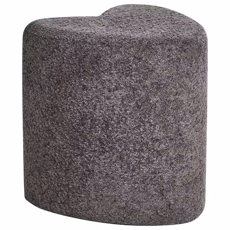 Wyld and Coco Heart-Shaped Pouffe in Dark Grey Chenille