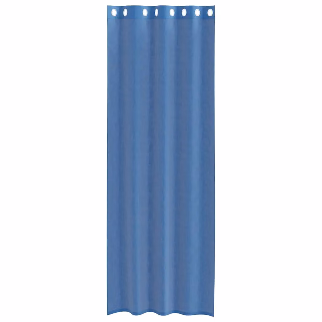 Berkfield Home Royal Blue Voile Fabric Panel Curtains with Eyelets, 2 Pack – 3
