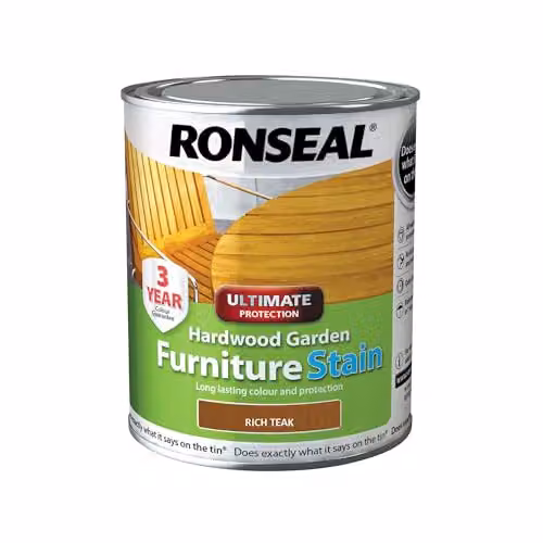 Ronseal Ultimate Protection Hardwood Garden Furniture Stain in Rich Teak, 0.75 l – 2