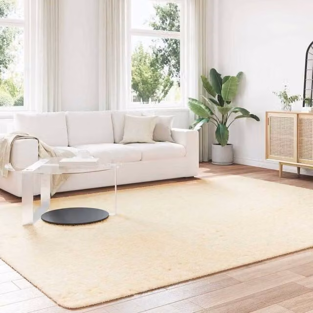 Berkfield Home NAVARRA Shaggy High Pile Rug, Beige, W: 240 cm, D: 340 cm