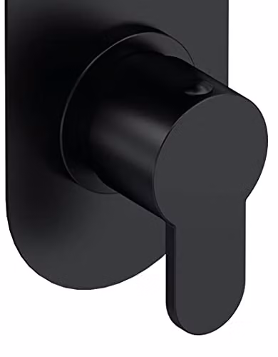 nuie Arvan ARV4TR02 Modern Matt Black Concealed Round Triple Thermostatic Shower Valve with 280mm Shower Head – 3