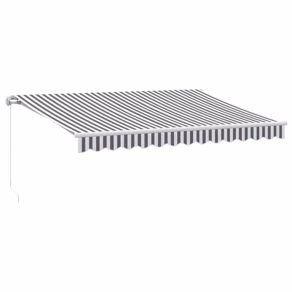 Berkfield Home Manual Retractable Awning with LED in Anthracite and White, W: 350 cm, D: 250 cm – 2