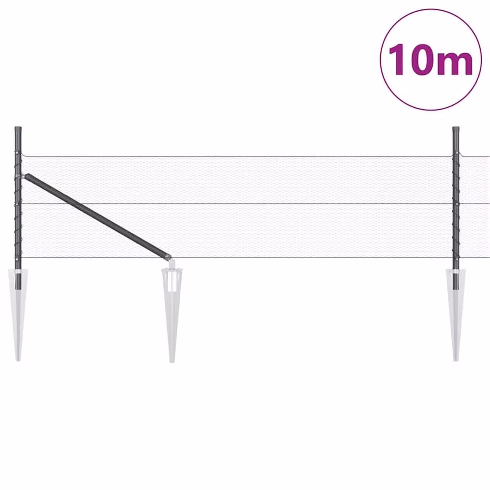Berkfield Home Grey Steel Hexagon Fence, Powder-Coated, H: 0.5 m x W: 10 m – 3