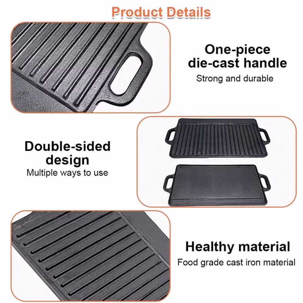 Kelvenix Large Non Stick Cast Iron Griddle Pan Skillet in Black – 5