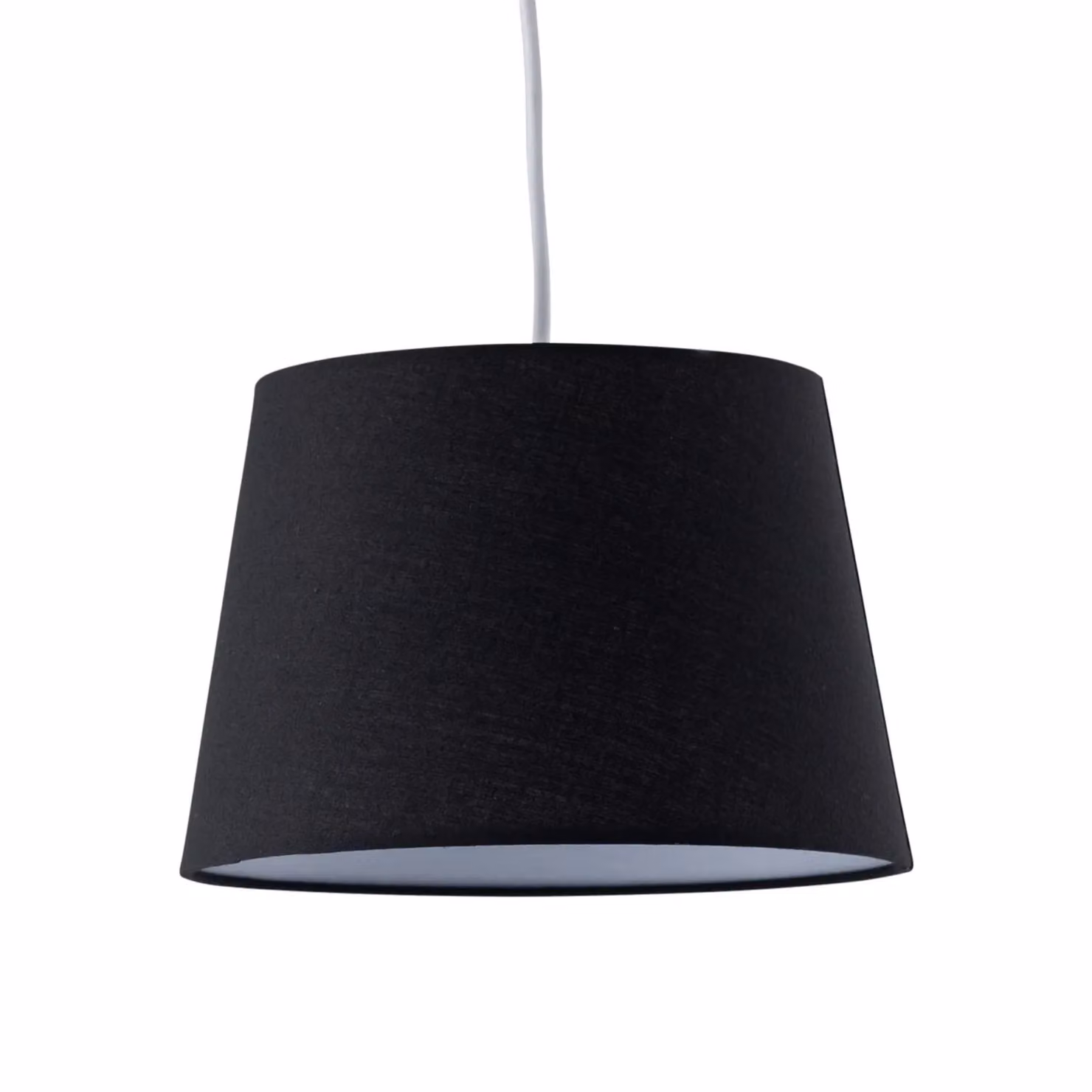First Choice Lighting Set of 2 Black Cotton Tapered Cylinder Pendant Lamp Shades, Diameter: 23 cm – 2