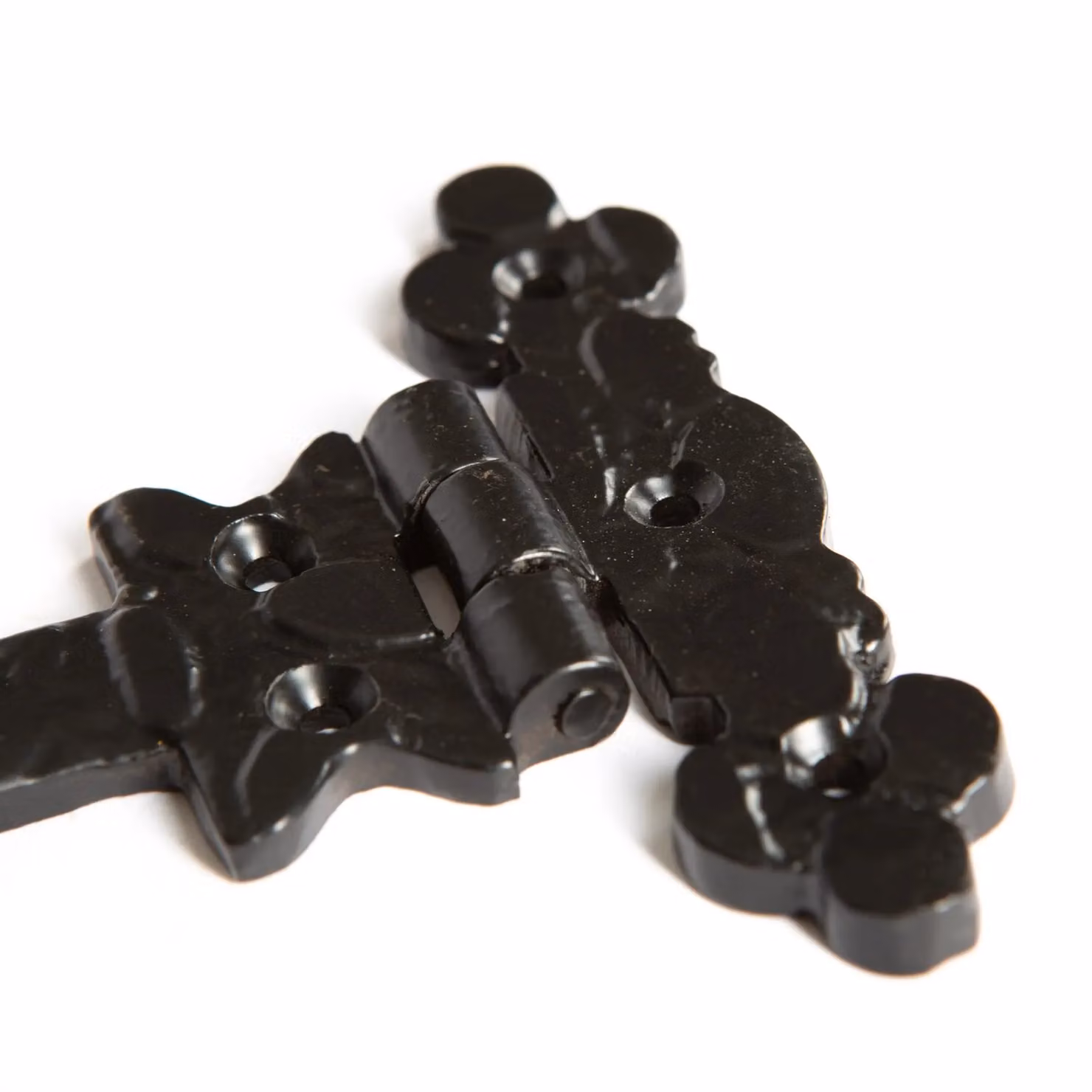 Hammer and Tongs Ornate Iron T-Hinge in Black, W: 15.5 cm, H: 52.0 cm – 2