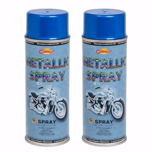 Sola Blue Metallic Acrylic Spray Paint, 2 x 400 ml, Satin Gloss Finish for Metal and Wood – 1