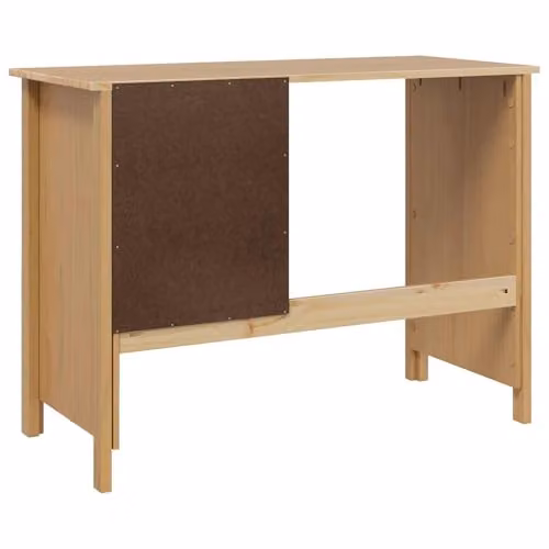 vidaXL Modern Writing Desk with Drawers in Brown Pine Wood, W/D/H: 100 x 45 x 74 cm – 5
