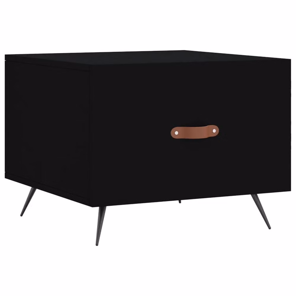 Berkfield Home Set of 2 Black Square Coffee Tables in Engineered Wood, W/D/H: 50 x 50 x 40 cm – 4
