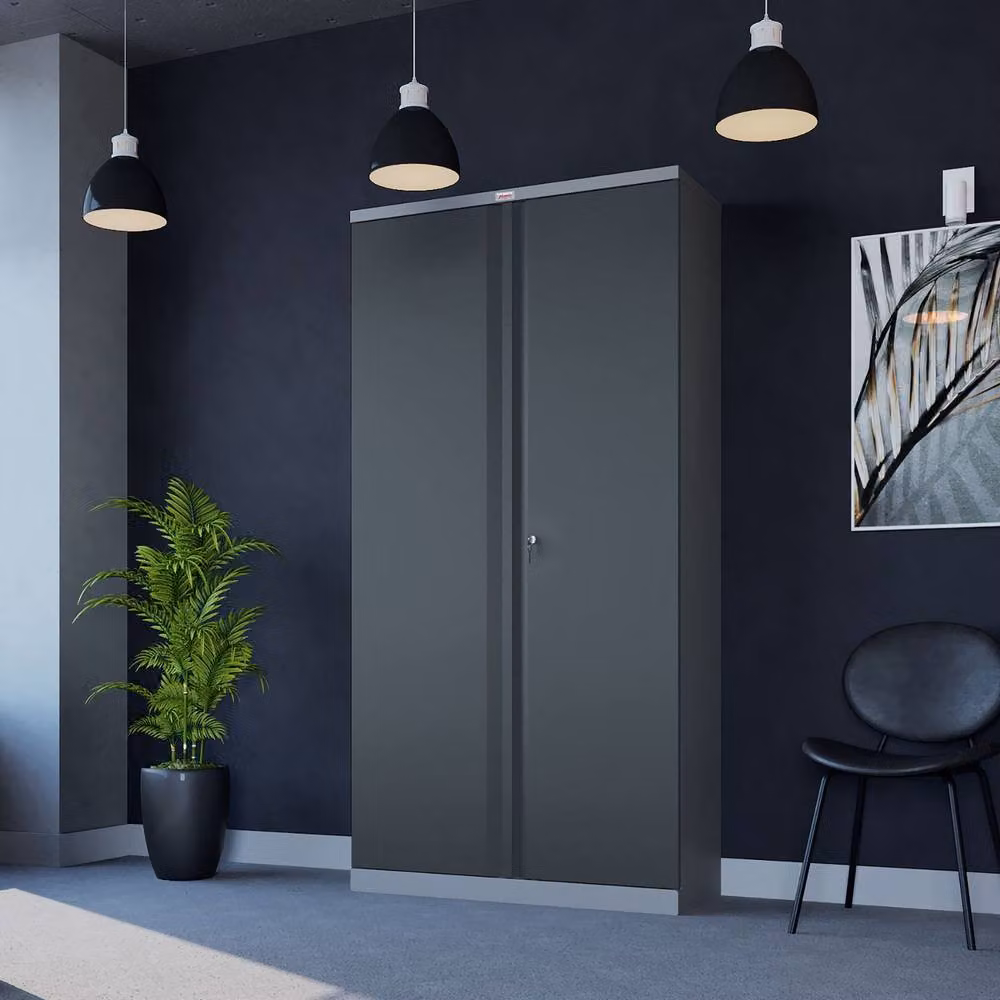 Phoenix Safe Company Steel Storage Cupboard with Key Lock, Anthracite Grey, H 180 cm x W 90 cm – 3
