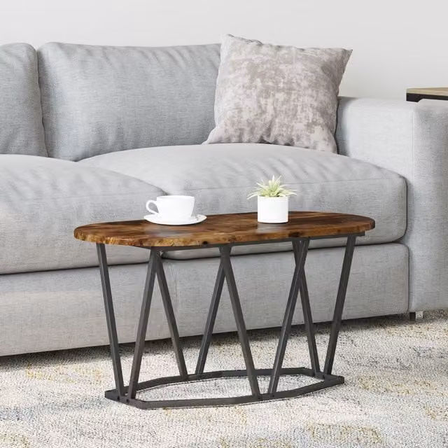 Berkfield Home Smoked Oak Coffee Table in Brown, W/D/H: 80 x 40 x 40.5 cm