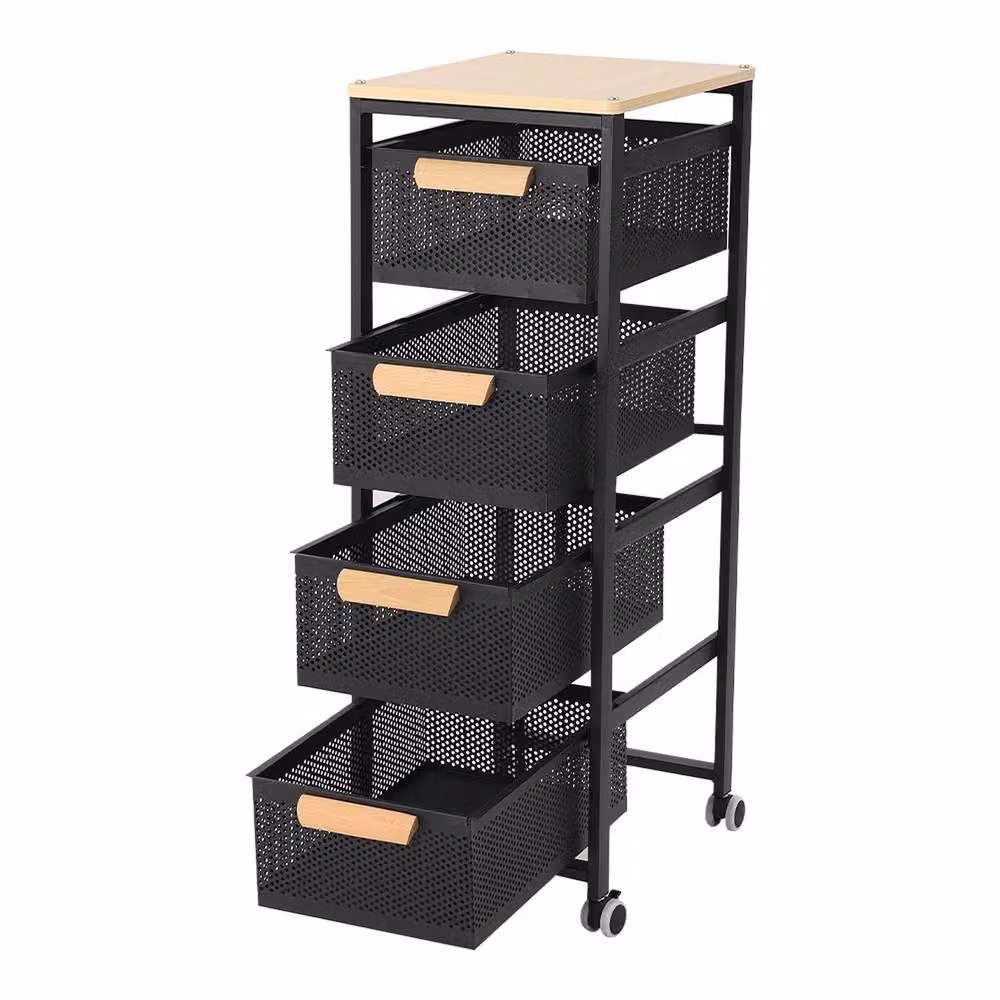 Garden Sanctuary 5-Tier Pull-Out Metal Kitchen Storage Rack in Matt Black – 2