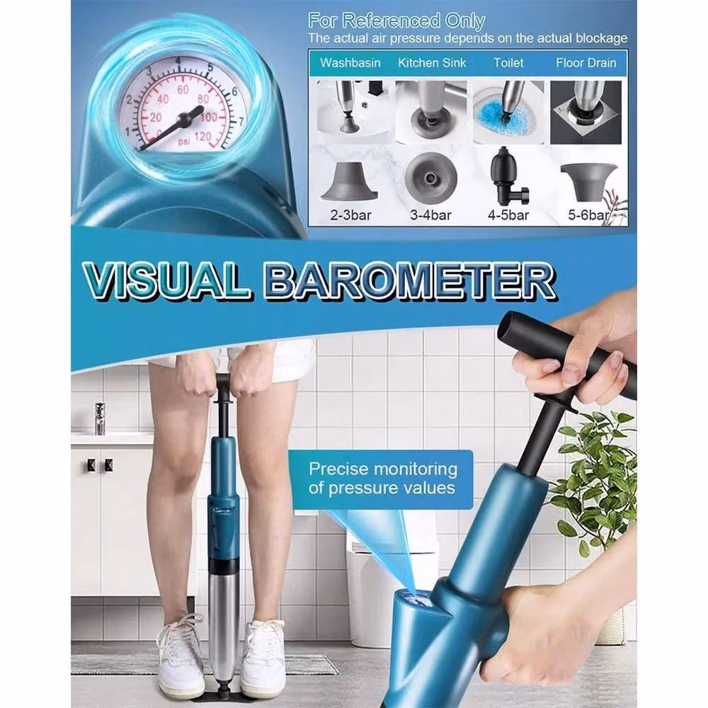 Kelvenix High Pressure Toilet Unblocker Plunger in Blue – 3