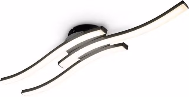 B.K.Licht Modern Black Arc LED Ceiling Light with Warm White Light
