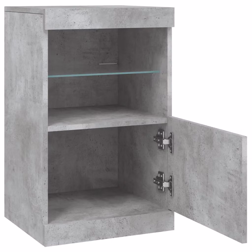 Berkfield Home Modern Sideboard with Integrated LED Lights in Concrete Grey, W/D/H: 41 x 37 x 67 cm – 4