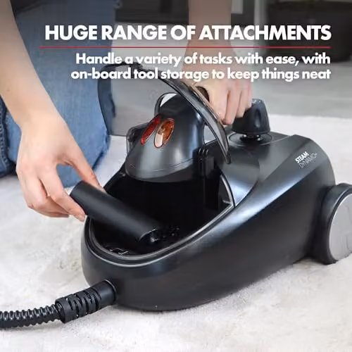Ewbank STEAMDYNAMO+ 2000W Handheld Steam Cleaner and Sanitiser in Black with Extension Pole and Turbo Brush – 4