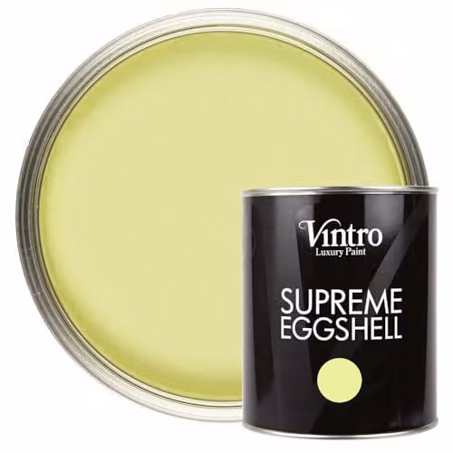 Vintro Citron Yellow Green Water Based Satin Gloss Eggshell Paint for Interior and Exterior Walls, Wood and Trim, 1 Litre
