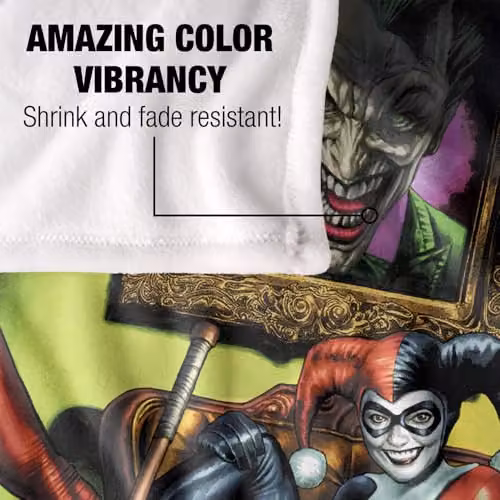 LOGOVISION Batman Harley Quinn Joker Portrait Super Soft Fleece Throw Blanket, Multicolour, W: 91 cm, D: 147 cm – 3