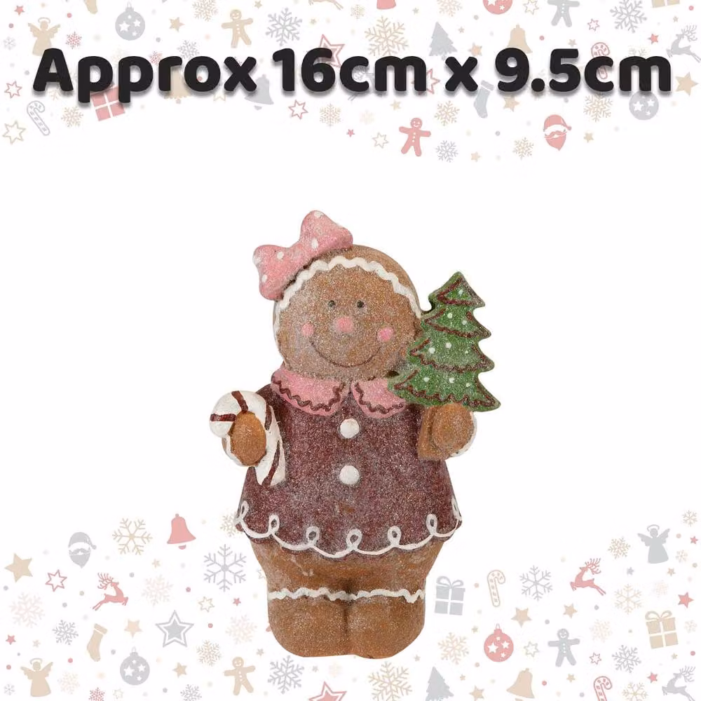 VFM e-Store Christmas Gingerbread Ceramic Figurine Decoration, Brown, W: 16 cm, H: 9.5 cm – 2