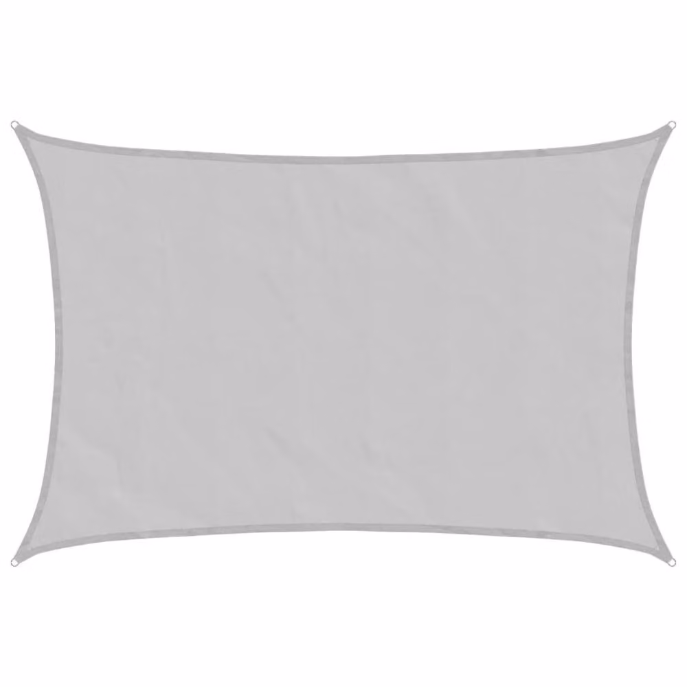 Berkfield Home Rectangular Sun Shade Sail in Light Grey, 100% Polyester Oxford, W: 4 m, D: 3 m – 1