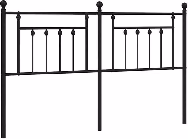 Berkfield Home Classic Metal Headboard in Black, Width: 160 cm