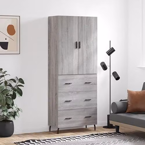 vidaXL Modern Grey Sonoma Highboard Sideboard for your Living Room – 2