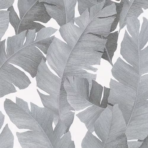 Galerie 31624 Industrial Effects Black and Silver Floral Non-Woven Wallpaper