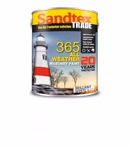 Sandtex Trade 365 All Weather Masonry Paint, White, 5L