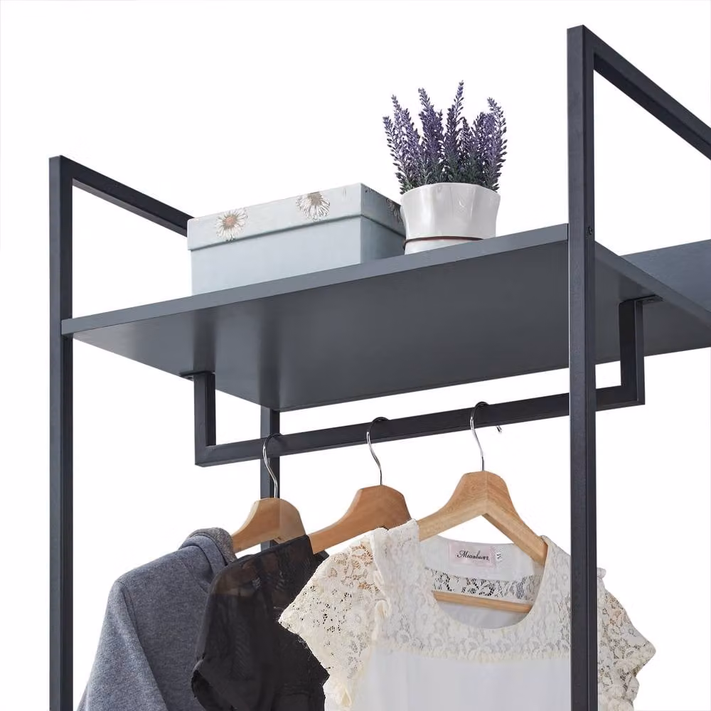 Timber Art Design Zahra 4 Tier Double Open Wardrobe in Grey, W: 63.8 cm, D: 40 cm, H: 63.8 cm – 4