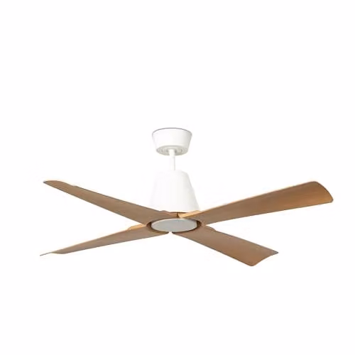 Netlighting FARO Barcelona LED Ceiling Light in White and Wood with Remote Control, IP44 Rated, 3000K Warm White