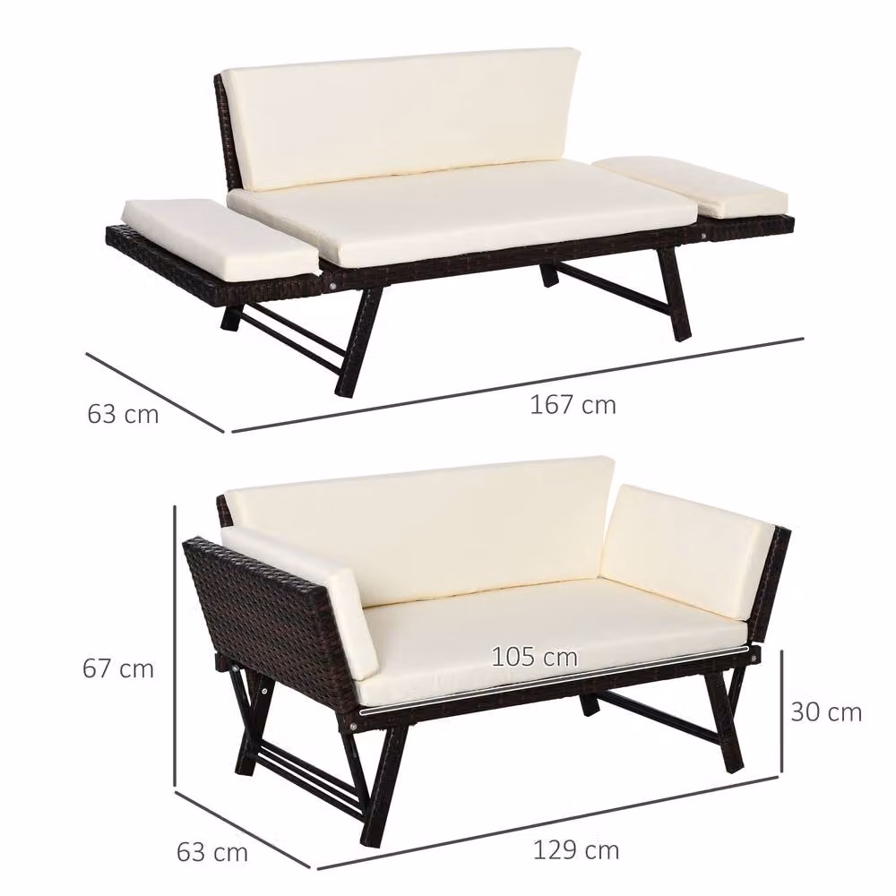 STILVORA Modern Day Bed with Cushions and Black Steel Frame – 3