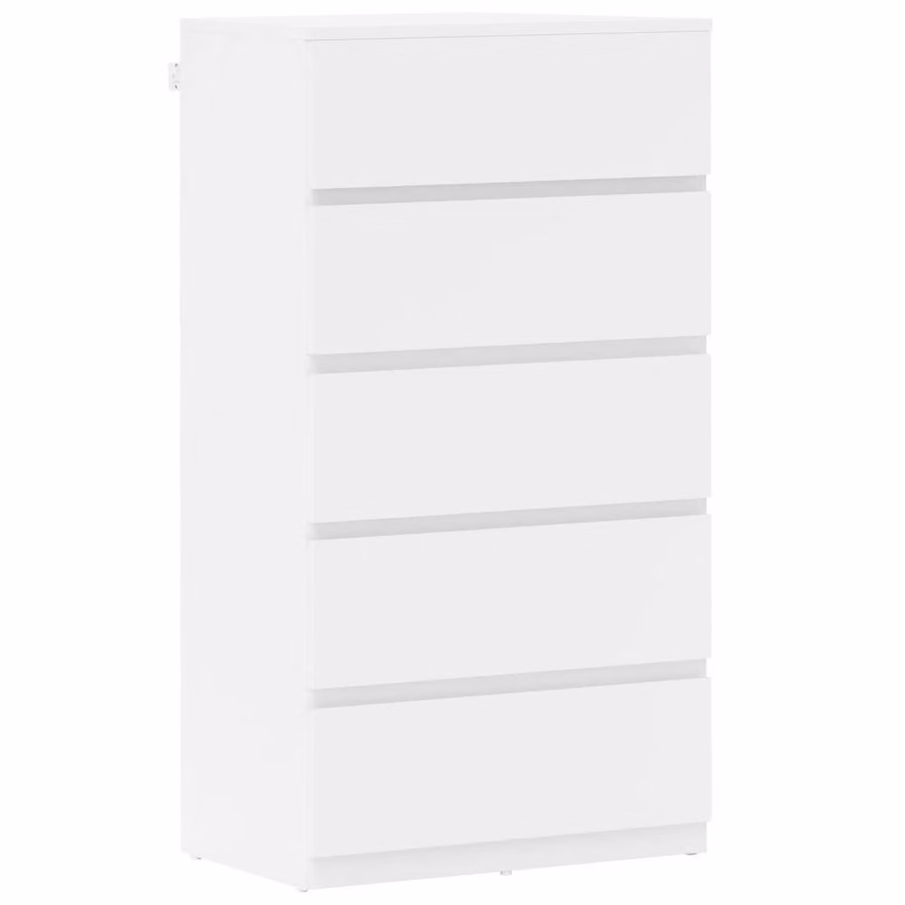 Wyld Haus Staki 5 Drawer White Chest of Drawers with Modern Handleless Design – 2