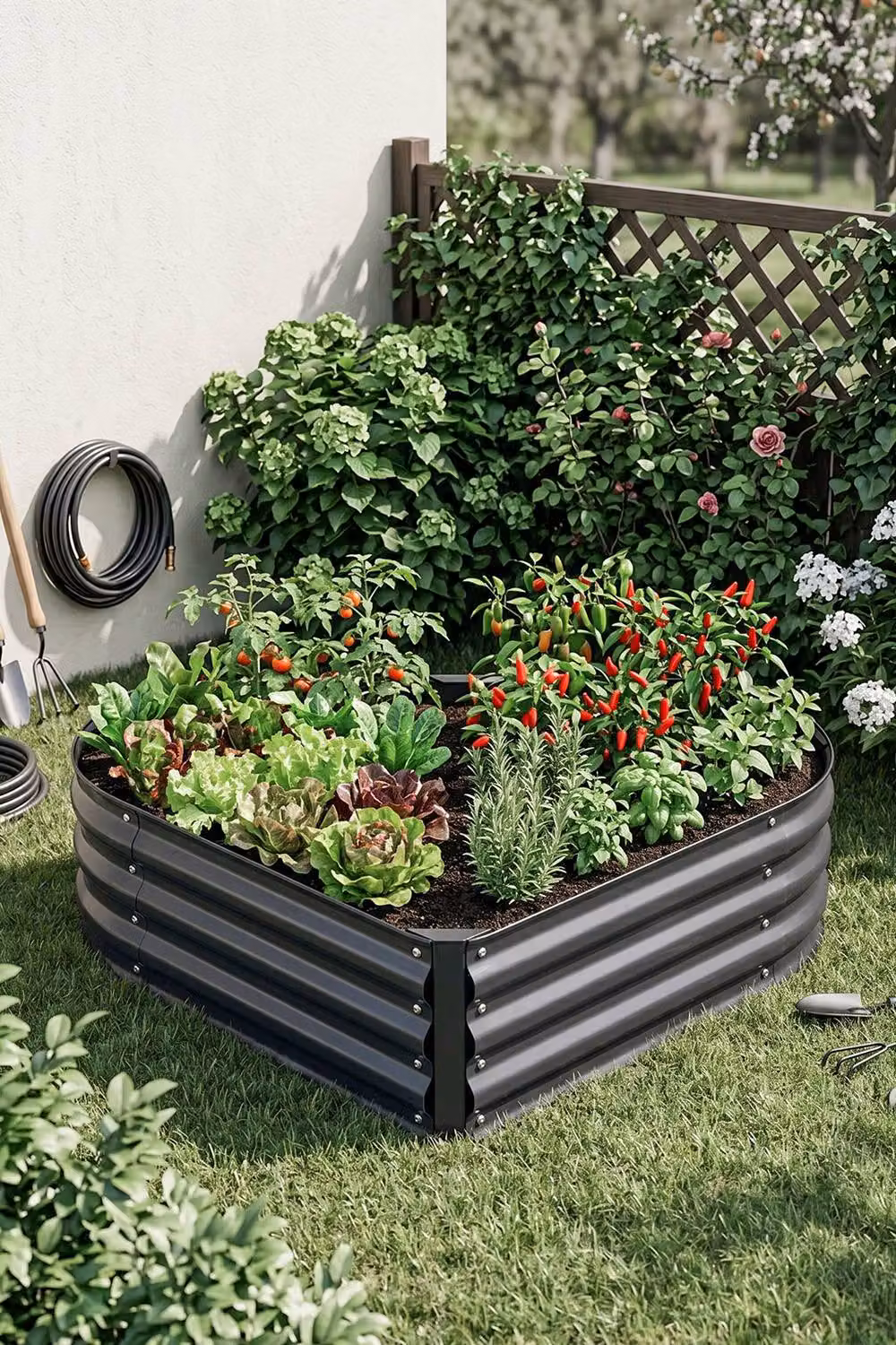 Garden Sanctuary Galvanised Steel Raised Garden Bed in Grey – 2